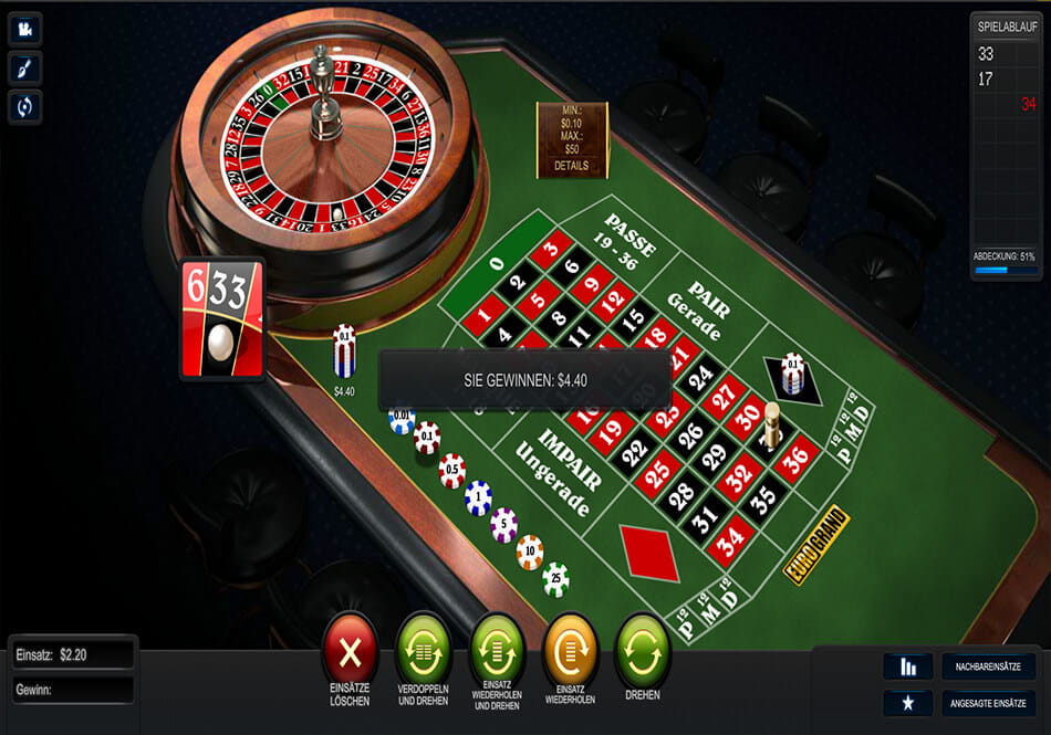 Premium French Roulette bei Eurogrand